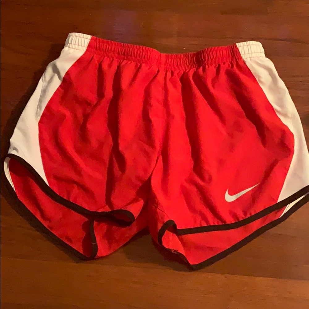 Red nike shorts